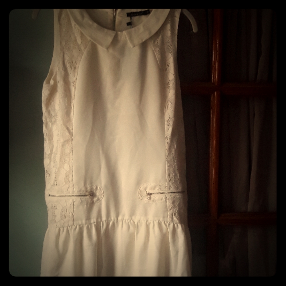 Color Block Cream Dress